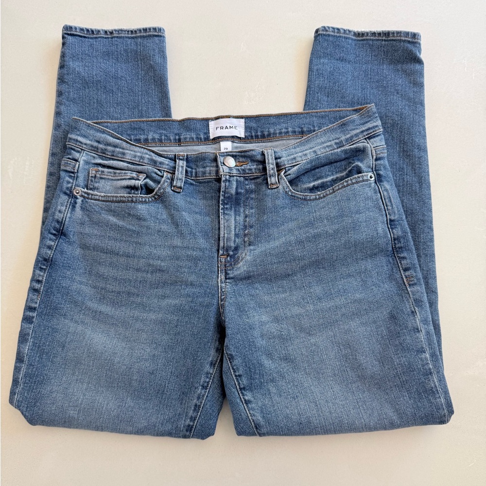 Frame Bixby Le Garçon Mid Rise Straight Crop Jeans 29
